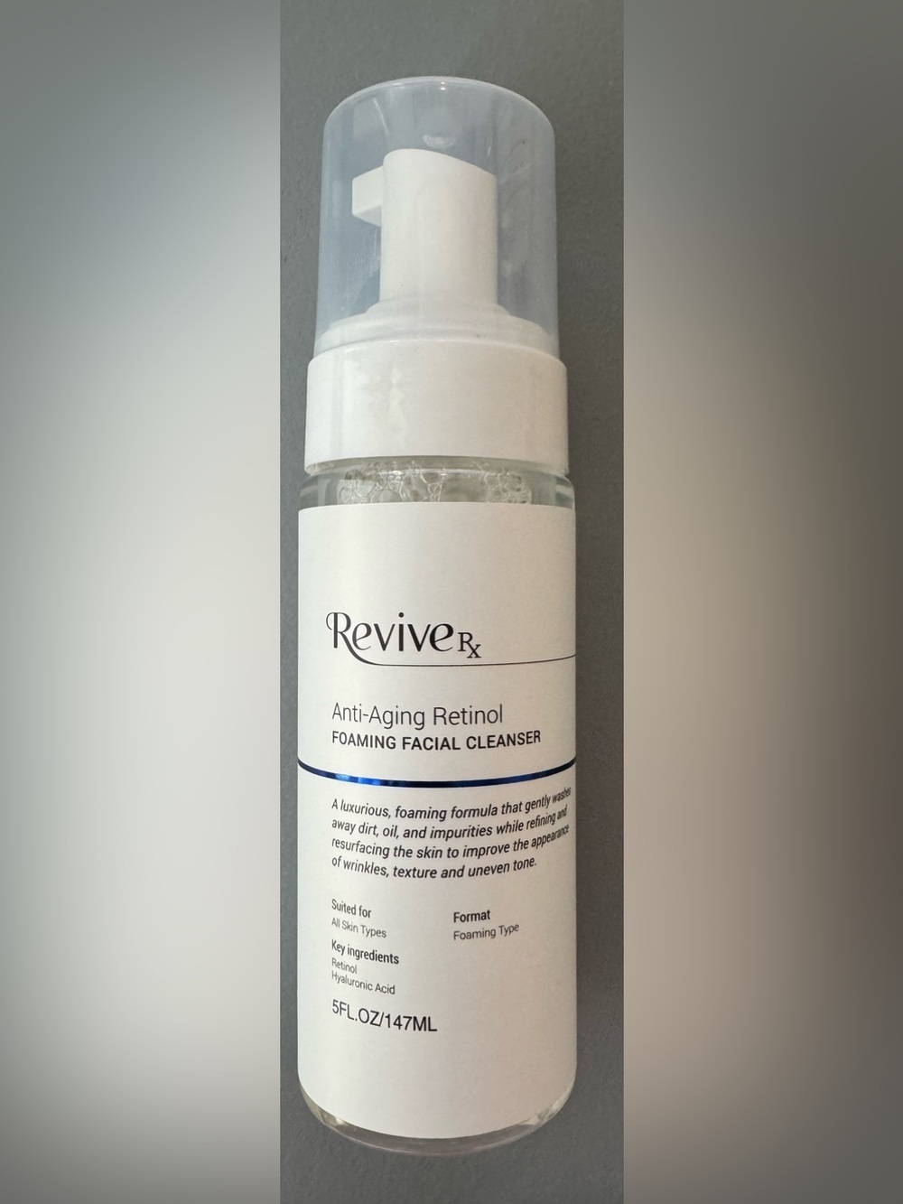 Anti-Aging Retinol Foaming Facial Cleanser pump all skin types oil impurities